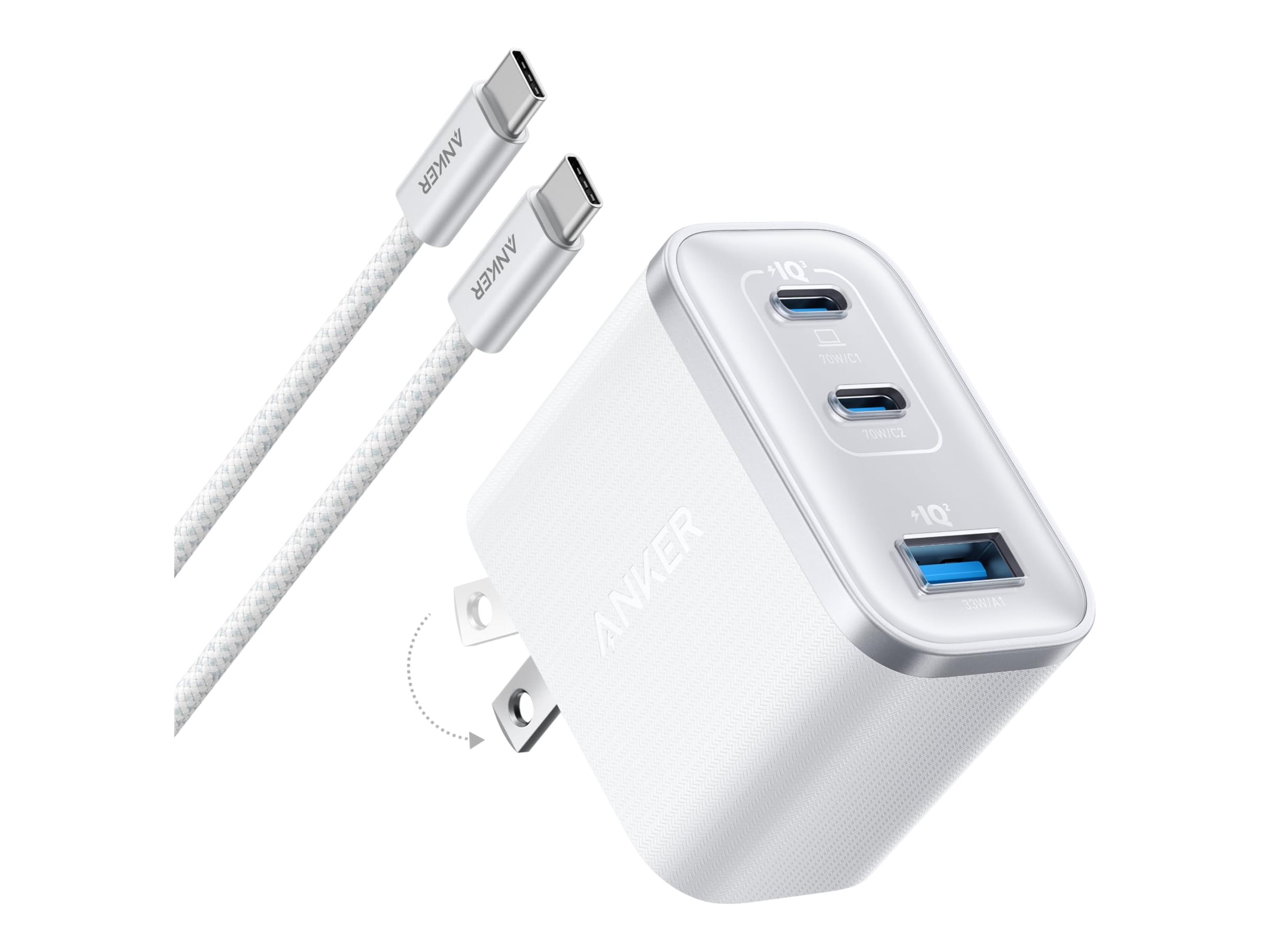 Anker Veggadapter 3 Ports (70W) White