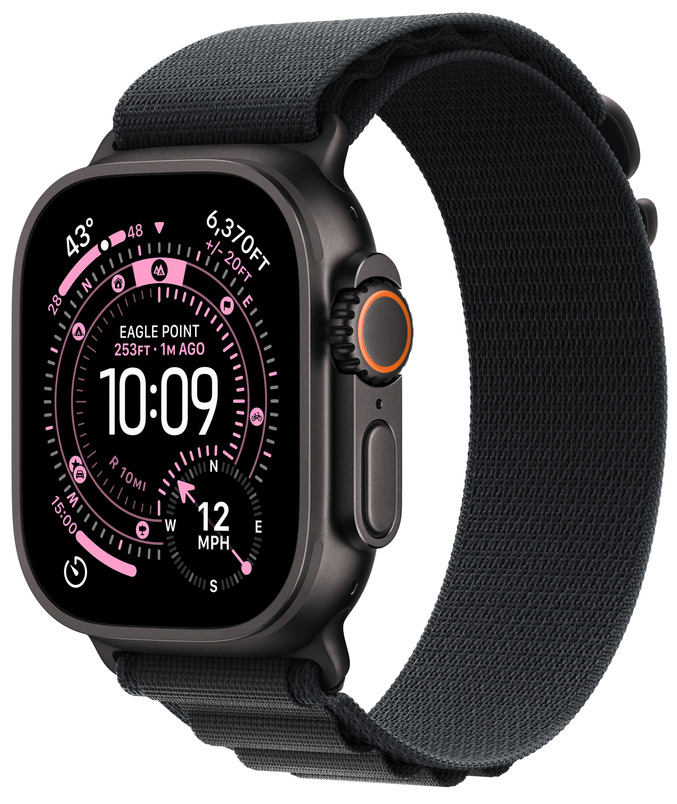 Apple Watch Ultra 3 49mm Svart Titan, Svart Alpine Loop (L)