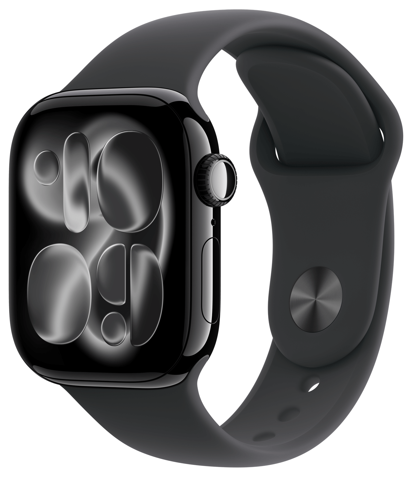 Apple Watch 11 42mm Gagatsvart Aluminium, Svart Sport Band (S/M)