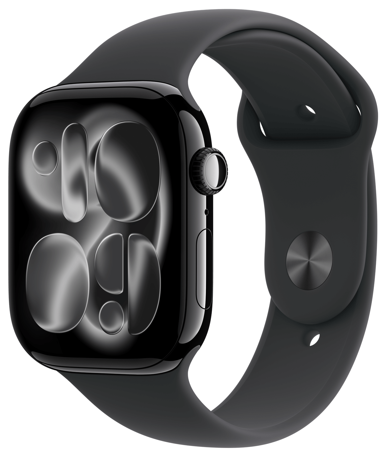 Apple Watch 11 46mm Gagatsvart Aluminium, Svart Sport Band (S/M)