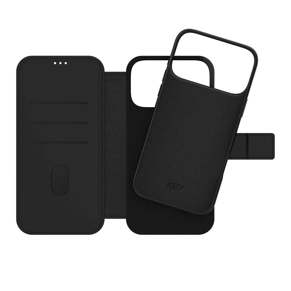 KEY Unstad Lommebokdeksel iPhone 17 Pro Max Svart