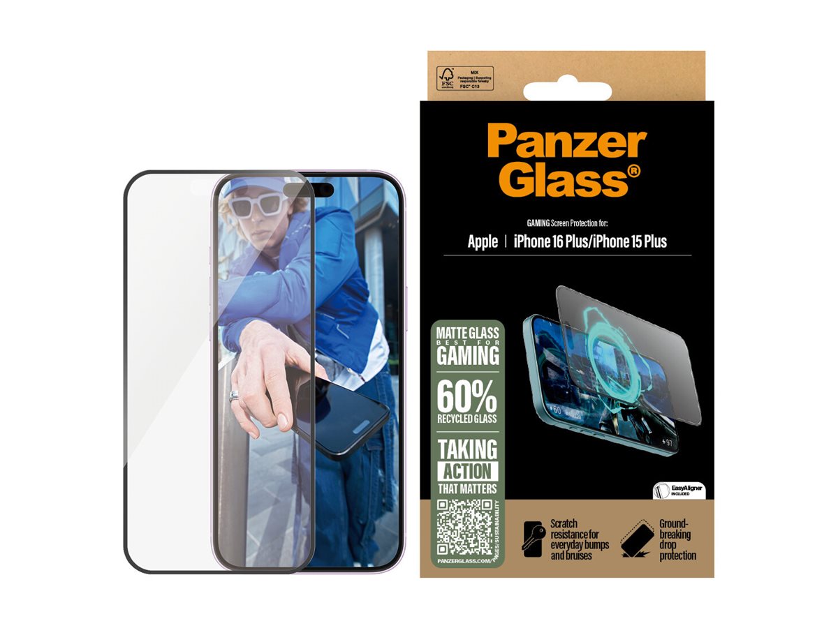 PanzerGlass Gaming Screen Protector iPhone 16 Plus | Ultra-Wide Fit