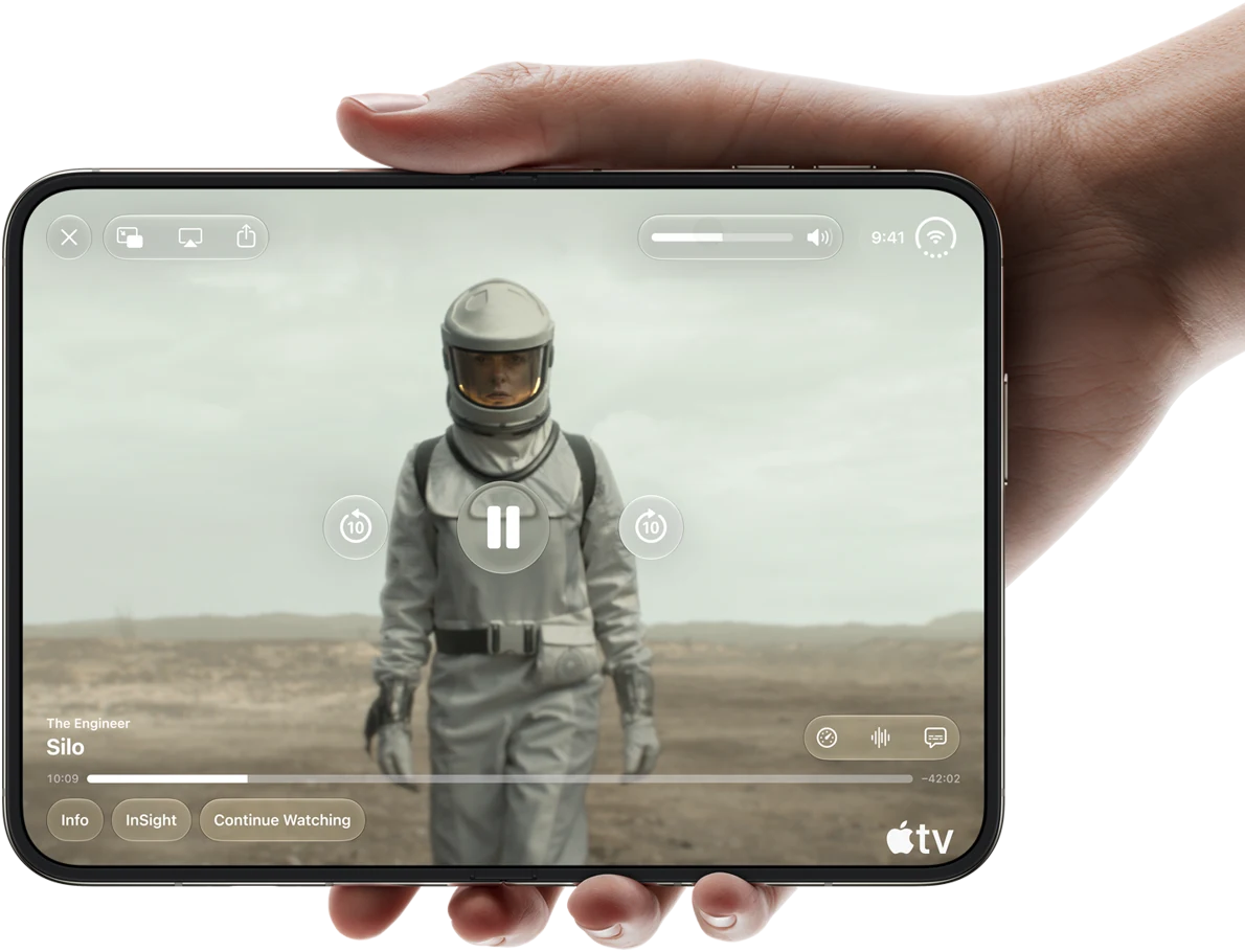 iPhone Duo i liggende format med video på innerskjermen